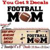 2 Football MOM Decals Team Sports Field Moms Mother Vehicle Car SUV Vinyl Stickers (2 Football MOM(4''x 8'')) view 2