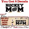 2 Hockey MOM 7'' Decals Sports Mother Support Gift Coach Ice Rink Team Gifts Vinyl Stickers (Hockey Mom (4''x 7" - 2 Decals)) view 2
