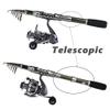Sougayilang Telescopic Fishing Rod Reel Combos with Carbon Fiber Fishing Pole Spinning Reels and Fishing Accessories for Travel Ocean Saltwater Freshwater Fishing(2.7M/8.86FT) view 2