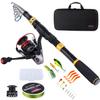 Sougayilang Fishing Rod Combos with Telescopic Fishing Pole Spinning Reels Fishing Carrier Bag for Travel Saltwater Freshwater Fishing(1.8M/5.91FT) view 1
