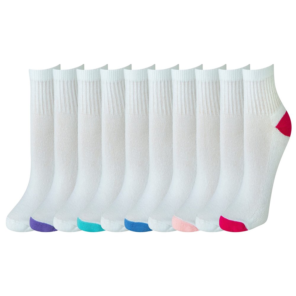 Amazon Essentials Women's Plus-size 10-Pack Cotton Cushioned Ankle Socks Sockshosiery, -white, Shoe Size: 8-12