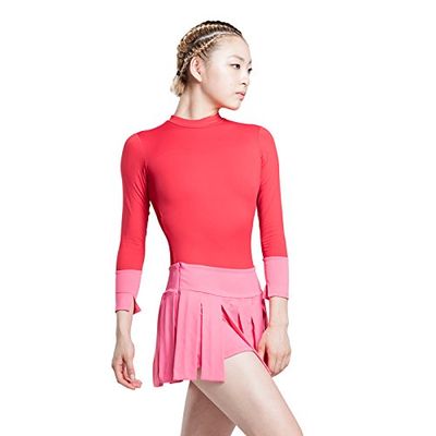 Baiwu Dance 117129001 Wide Waist and Two-Double Pleated Skirt Pull On Wrap Ballet Skirt (Free Size, Pink)