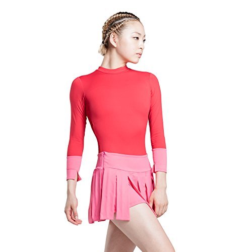 Baiwu Dance 117129001 Wide Waist and Two-Double Pleated Skirt Pull On Wrap Ballet Skirt (Free Size, Pink)
