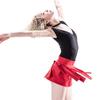 117129001 Wide Waist and Two-Double Pleated Skirt Pull On Wrap Ballet Skirt (Free Size, red) view 2