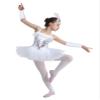 Agoky Kids Girls Sequined Ballet Dance Leotard Tutu Dress with Fingerless Long Gloves Hair Clip Set White 4-5 view 3