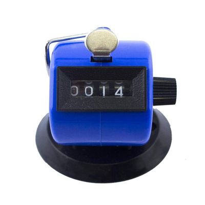 HAND Blue Four Digit Handheld & Tabletop Tally Counter Clicker