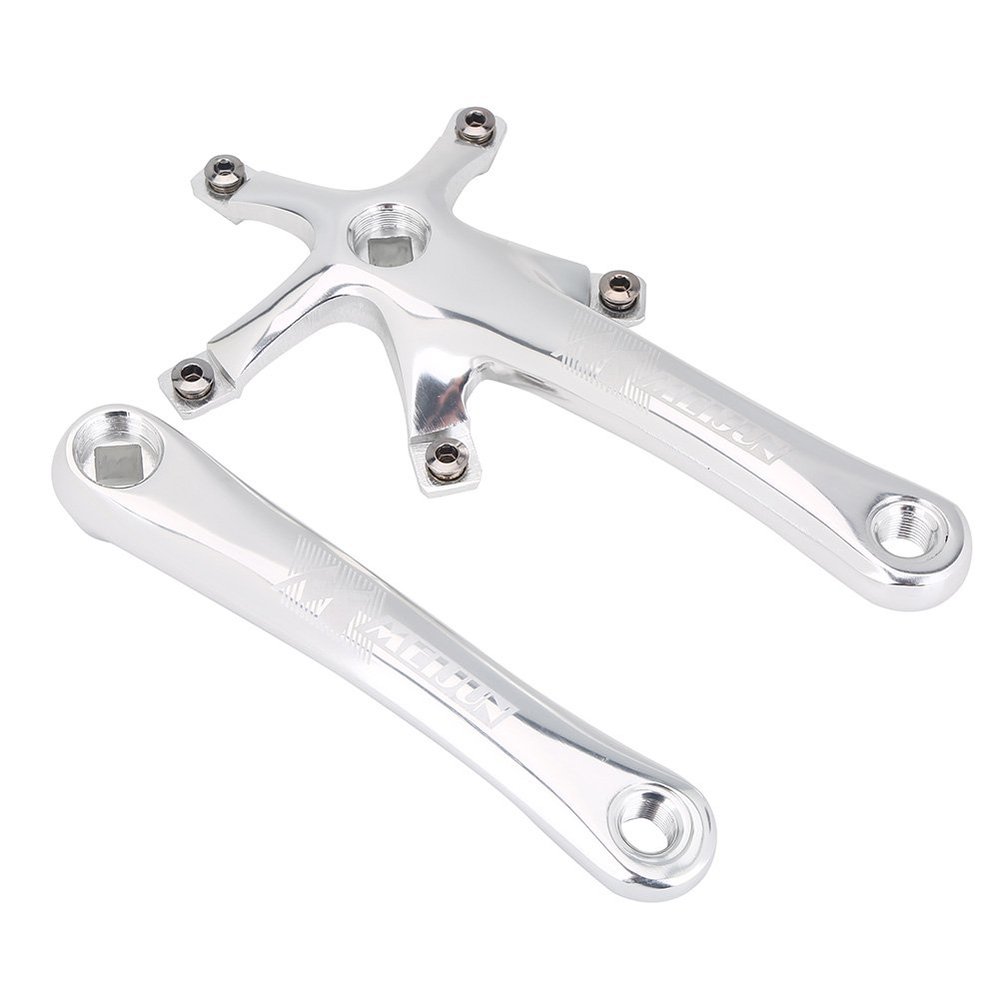 Bike Crankset, Bike Crank Arm Set, Aluminium Alloy Bike Single Speed Crankset, Left and Right Crank Arms Repair Parts for Mountain Bike, Road Bike (1 Pair)