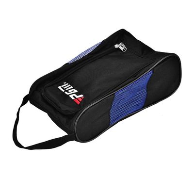 Shoes Bag, Portable Double Zipper Breathable Shoe Carrier Storage Organizer with Breathable Mesh Design Black + Blue, Tear-Re