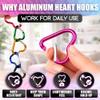 10 Pcs Heart Carabiner Clip for Keys  Mini Heart Shaped Carabiner Clip Set for Backpacks, Keychains, Lanyard & Crafts  Lightweight Aluminum Key Clips Assorted Colors Daily Use & Valentines Day Gifts view 3