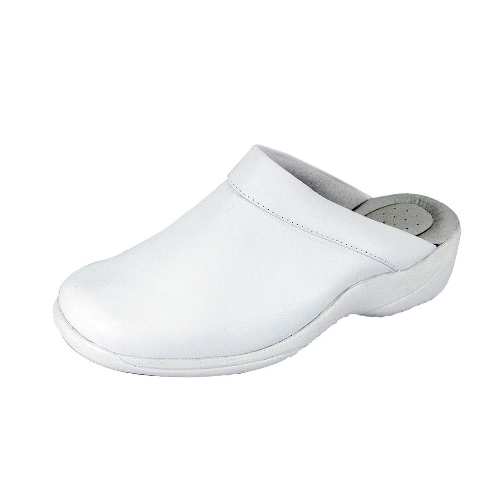 24 Hour Comfort Frida (1046) Women's Wide Width Cushioned Leather Mules White 6