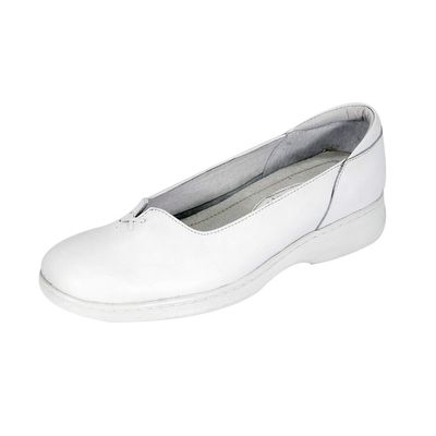 24 Hour Comfort Cali (1036) Women's Wide Width Comfort Leather Slip On Shoes White 10.5