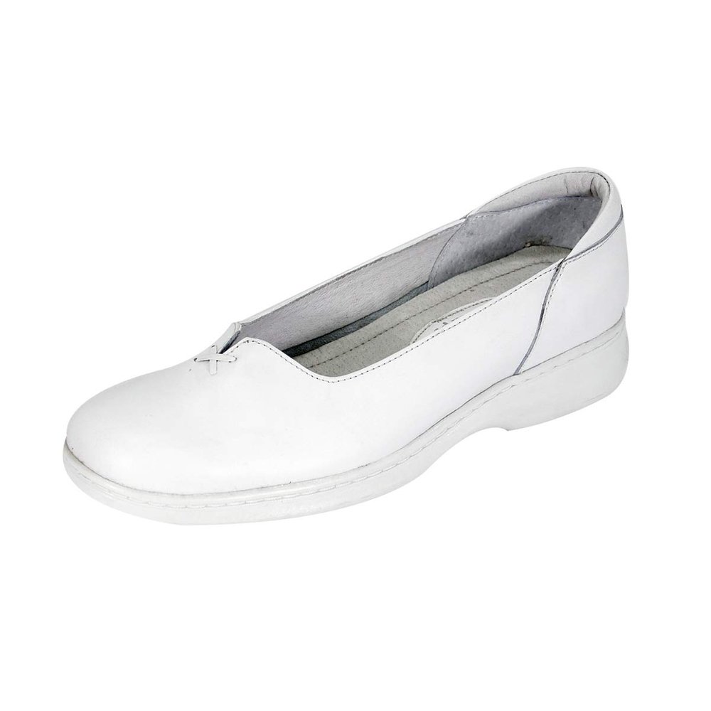 24 Hour Comfort Cali (1036) Women's Wide Width Comfort Leather Slip On Shoes White 10.5