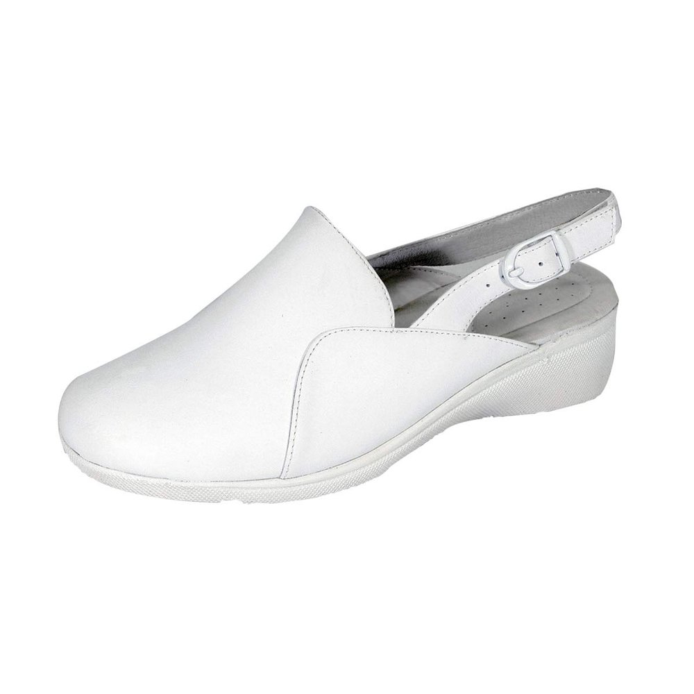 24 Hour Comfort Tania (1049) Women's Wide Width Comfort Leather Slingback Mules White 5