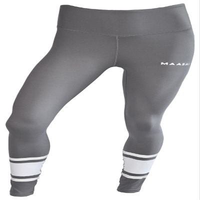Maasai Activewear Women's Compression Leggings | High Waist Tummy Control Steel Grey