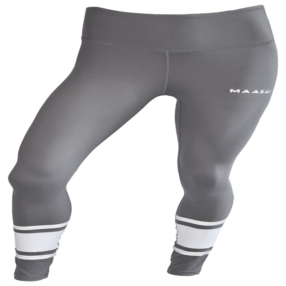 Maasai Activewear Women's Compression Leggings | High Waist Tummy Control Steel Grey