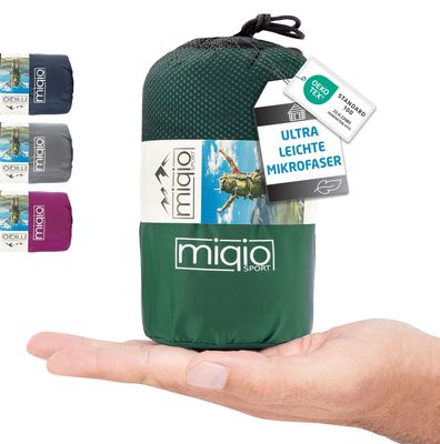MIQIO Sport 2-in-1 Sleeping Bag Liner and XL Sized Travel Sheet - Ultra Lightweight Sleep Liner Double Travel Bed Sheet Inlett Inlay - Green Zipper Right