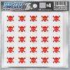 Pro-Tuff Decals Skull Award Decals 20 mil Professional Vinyl 1-1/8" Diameter (Red on White) view 1