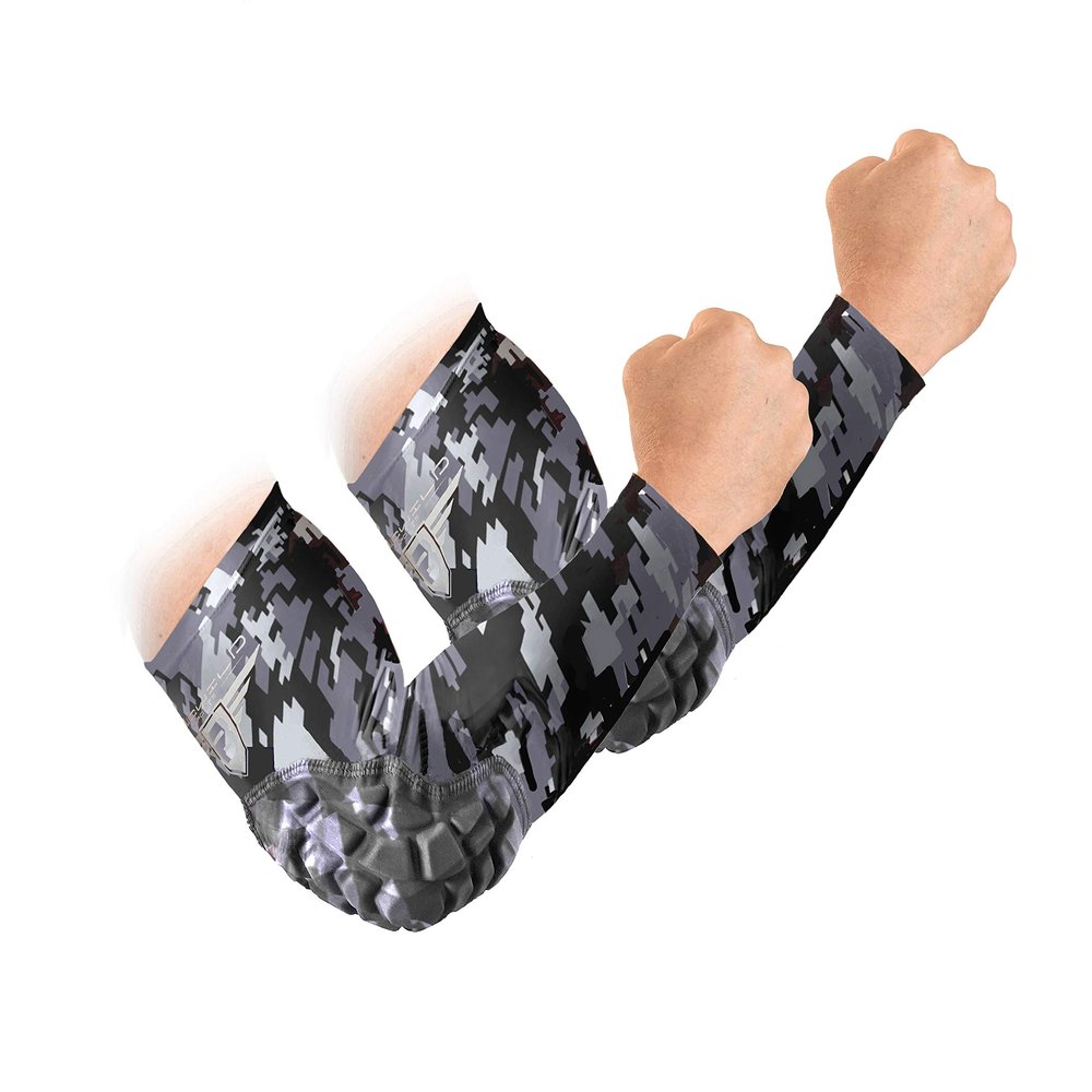Bucwild Sports Padded Elbow Arm Sleeves for Basketball Football Volleyball Youth & Adult Size Pads (1 Pair)