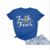 Go All Out XX-Large Royal Blue Adult Faith Over Fear Cross & Arrow T-Shirt view 1