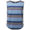 Youstar Stripe Pattern French Terry Sleeveless Top Blue Size S view 1