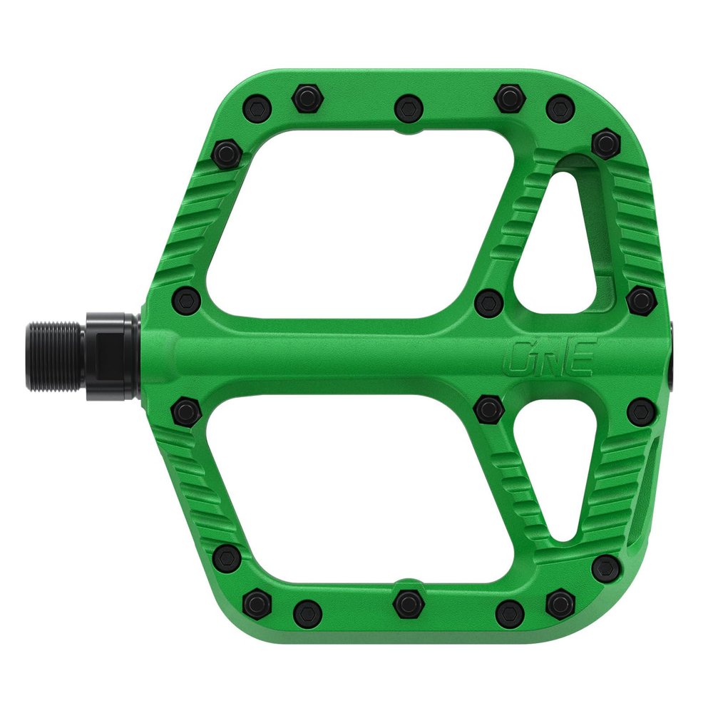 OneUp Components Composite Pedals, Green Lightweight, Durable Flat Bike Pedals for Mountain Bikes (MTB)