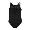 Agoky Girls' Mesh Splice Cross Straps Gymnastics Leotards Ballet Dancing Camisole Dancewear Black 3-4 view 3