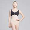 Baiwu Dance 117141016 Contrast Color Joint Belt Elegant Leotard (M, Black+Nude) view 2