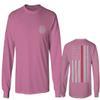 0058. American Flag Thin Red Line Firefighter Support Seal Men's Long Sleeve t Shirt (Pink Small) view 1