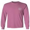 0058. American Flag Thin Red Line Firefighter Support Seal Men's Long Sleeve t Shirt (Pink Small) view 2
