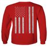 0058. American Flag Thin Red Line Firefighter Support Seal Men's Long Sleeve t Shirt (Red, X-Large) view 3