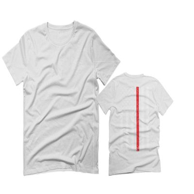 0058. American Flag Thin Red Line Firefighter Support Seal for Men T Shirt (White, 2X Large)