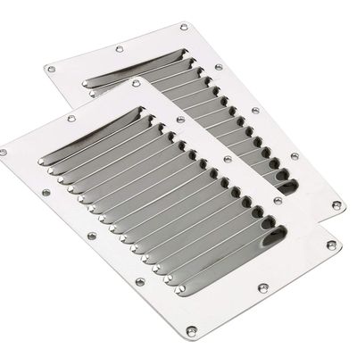 Amarine Made Stainless Steel Stamped Louvered Vent - Rectangular Marine Vent for Yachts and Boats - 07720S - 5" X 9" (2)