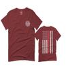 0058. American Flag Thin Red Line Firefighter Support Seal for Men T Shirt (Maroon, 2X Largel)