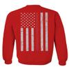 0058. American Flag Thin Red Line Firefighter Support Seal Men's Crewneck Sweatshirt (Red, Small) view 3