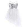 Agoky Girls Sequined Ballerina Costume Camisole Ballet Dance Gymnastics Leotard Tutu Dress Ivory 8-10 view 1