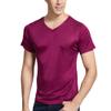 LingDooo Mens Silk T Shirt Soft Undershirt Summer Comfort Breathable Tee Workout Top Casual Sleep Wear No Shrink,Great Gift (S(Tag L), V-Wine) view 1