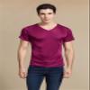LingDooo Mens Silk T Shirt Soft Undershirt Summer Comfort Breathable Tee Workout Top Casual Sleep Wear No Shrink,Great Gift (S(Tag L), V-Wine) view 3
