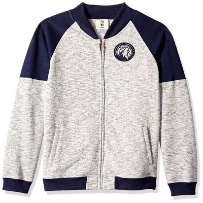 NBA by Outerstuff NBA Youth Boys Minnesota Timberwolves "Game Changer" Full Zip Jacket, Heather Grey, Youth Medium(10-12)