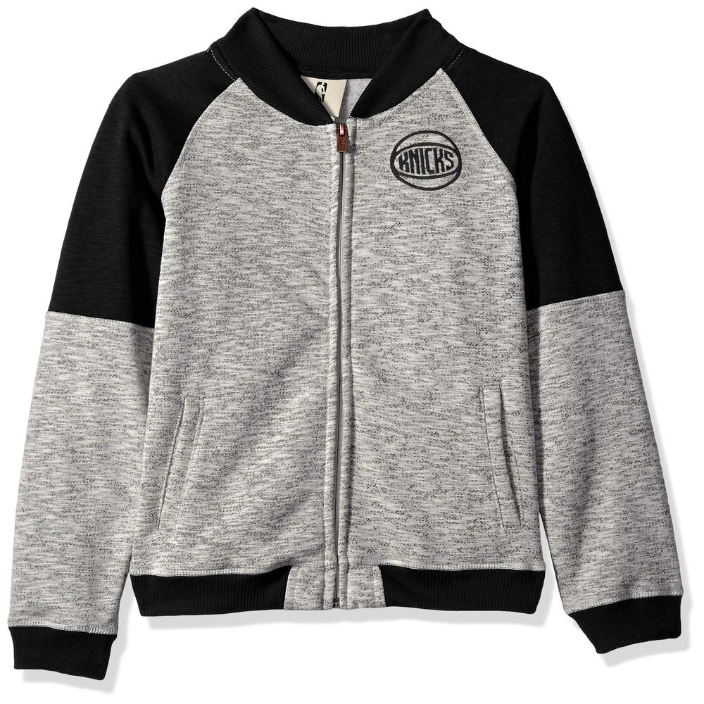 NBA by Outerstuff NBA Youth Boys New York Knicks "Game Changer" Full Zip Jacket, Heather Grey, Youth Medium(10-12)