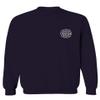 0058. American Flag Thin Red Line Firefighter Support Seal Men's Crewneck Sweatshirt (Navy Small) view 2