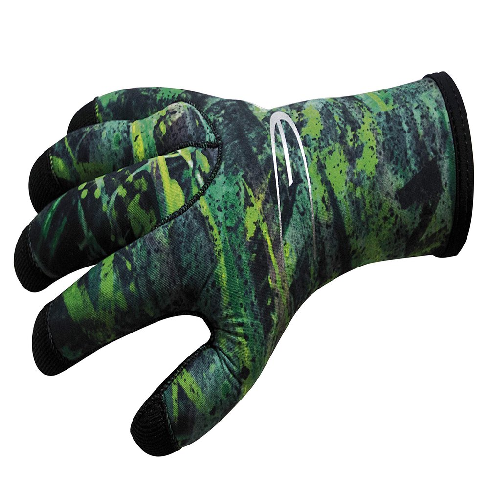Epsealon Fusion PowerTex Gloves, 3mm Spearfishing Diving Gloves for Men or Women (Green Fusion, Large / T4)