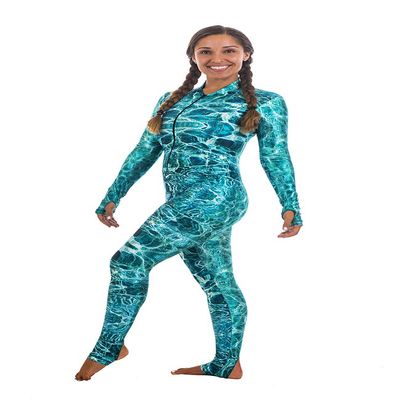 Slip Ins Dive Skins for Women, Zippered Swim Suit with Rash Guard and UV Protection, Perfect for Surfing, Swimming, Diving, Snorkeling, and Other Water Sports, Reflections, Medium