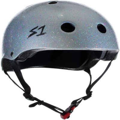 S1 Mini Lifer Helmet for Skateboarding, BMX, and Roller Skating - EPS Fusion Foam, CPSC & ASTM Certified - Silver Gloss Glitter Large (20")