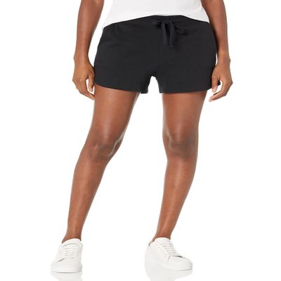 Amazon Essentials Women's Fleece Shorts with Pockets, Black, Small