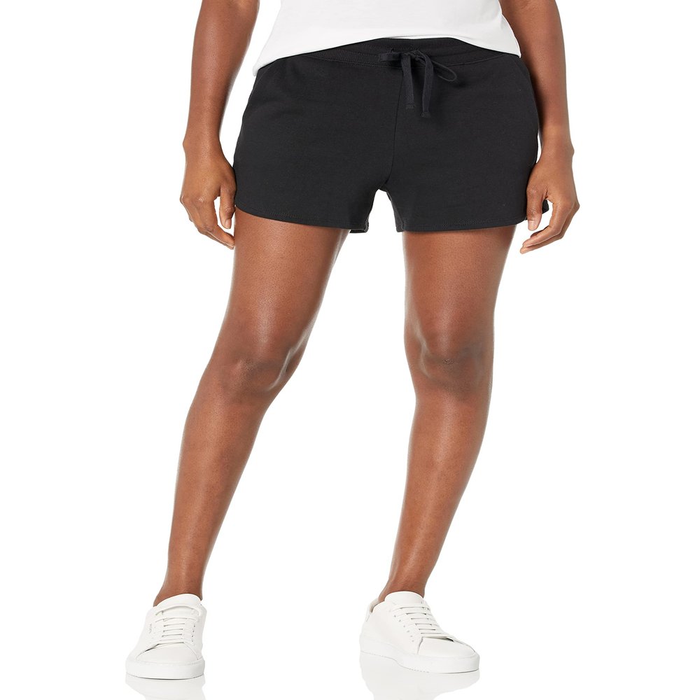 Amazon Essentials Women's Fleece Shorts with Pockets, Black, Small