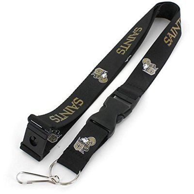 aminco NFL New Orleans Saints Throwback Lanyard, Black, 6