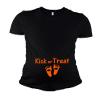 Funny Halloween Pregnancy Tshirt - Kick or Treat (Large, Black) view 2