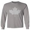 0086. Canada Flag Maple Leaf Canadian Pride Retro Vintage Style Men's Long Sleeve t Shirt (Light Gray Small)