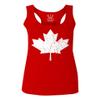 0086. Canada Flag Maple Leaf Canadian Pride Retro Vintage Style Women's Tank Top Racerback (Red, Large) view 1