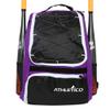 Athletico Baseball Bat Bag - Backpack for Baseball, T-Ball & Softball Equipment & Gear for Youth and Adults | Holds Bat, Helmet, Glove, & Shoes |Shoe Compartment & Fence Hook (Purple) view 2